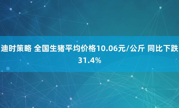 迪时策略 全国生猪平均价格10.06元/公斤 同比下跌31.4%