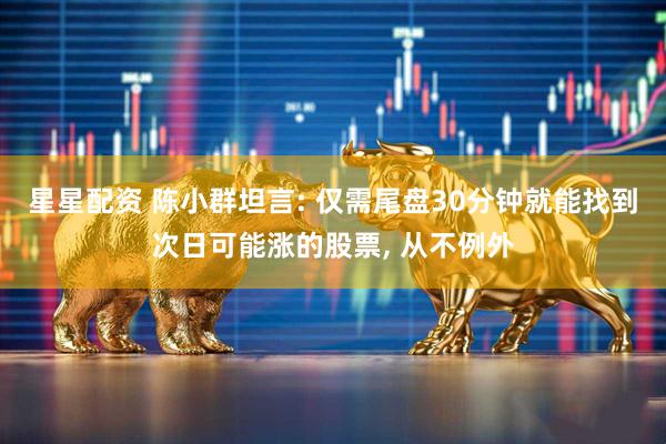 星星配资 陈小群坦言: 仅需尾盘30分钟就能找到次日可能涨的股票, 从不例外